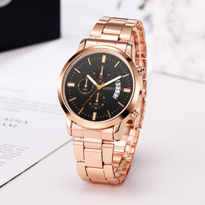 

Gobestart New Luxury Men Fashion Stainless Steel Calendar Multi Needle Sports Quartz Watch