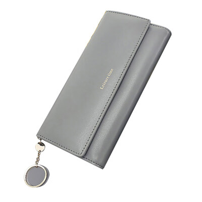 

Vintage Solid Color Faux Leather Multi-Pockets Long Purse Women Mini Clutch Bag