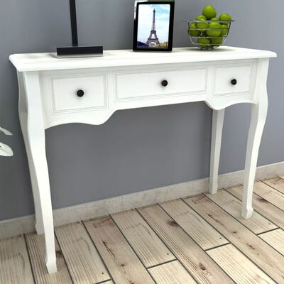

White Dressing Console Table with Three Drawers