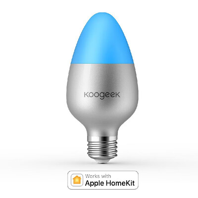 

Koogeek Wi-Fi Enabled E26 8W Color Changing Dimmable Smart LED Light Bulb Works with Apple HomeKit No hub required Support Siri Ho