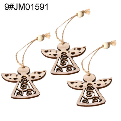

3Pcs Wooden Hollow Blank Slices Pendants DIY Crafts Christmas Tree Ornaments