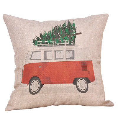 

Siaonvr Merry Christmas Pillow Cases Cotton Linen Sofa Cushion Cover Home Decor