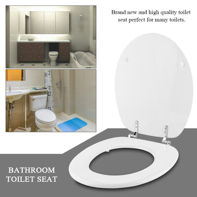 

MDF White Color Toilet Seat with Adjustable Hinges Home Bathroom Accessory DecorationToilet Seat Bathroom Toilet Seat