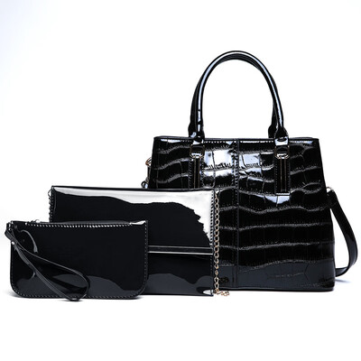 

new patent leather crocodile pattern handbag fashion ladies single shoulder mother bag Messenger bag