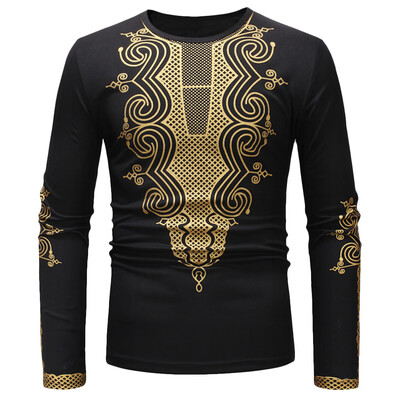 

Printing Round Collar Long Sleeve Bottoming Men T-shirt