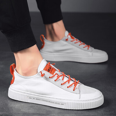 

Mens shoes summer mens casual wild shoes breathable white low to help Korean version of the net red&white shoes tide shoes