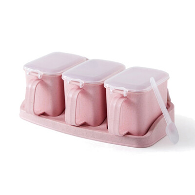 

Seasoning Box Seasoning Rack Spice Pots Storage Container Condiment Jars Cruet With Cover And Spoon Kitchen Utensils
