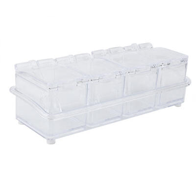 

Greensen Plastic Transparent Seasoning Boxes Spice Cans Bottles Kitchen Jars Boxes with Spoon