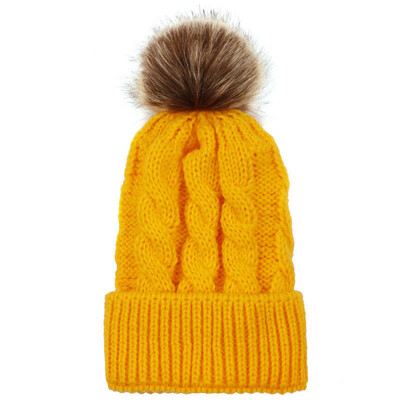 

New Hot Women Winter Racoon Fur Pom Pom Big Ball Knit Beanie Cap Bobble Hat