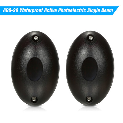 

2 Pair of ABO-20 Waterproof Active Photoelectric Single Beam Infrared Sensor Barrier Detector for Gate Door Window Burglar Alarm