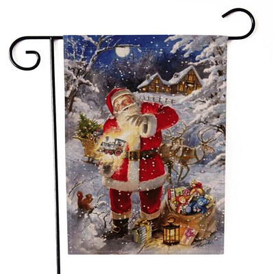 

Siaonvr Christmas Garden Flag Santa Claus Double Sided Banner Outdoor Lawn Decor Flag