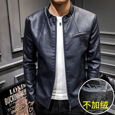

KSENV leather jacket 2019 autumn new men short warmth self-cultivation lapel 11246