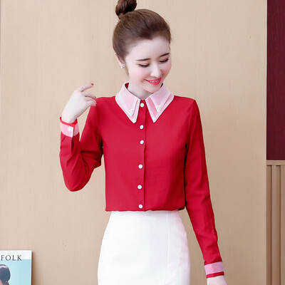 

Tailored New Women Chiffon Autumn Long Sleeve Beaded Decorated Casual Shirt