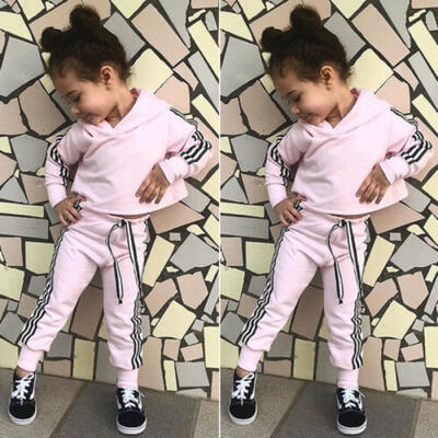 

2PCS Baby Kids Girls Hoodies Tracksuit Sweatshirt Top Pants Trousers Set Outfits