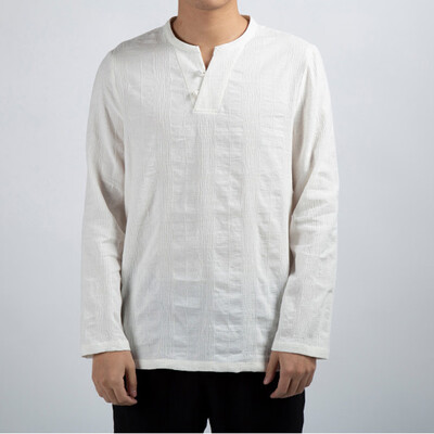 

Toponeto Fashion Mens Baggy Casual Solid Long Sleeve V-neck T Shirts Tops Blouses