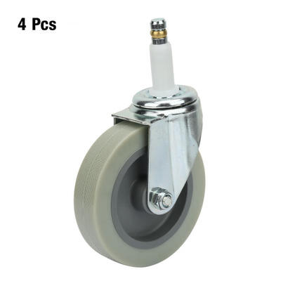 

Greensen 4pcs 4 Inch Swivel Caster Wheel M1135 Circlip Stem Roller PVC Castor for Dining Car