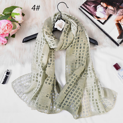 

New gradient color cut flower scarf female organza openwork lace sunscreen shawl beach towel silk scarf