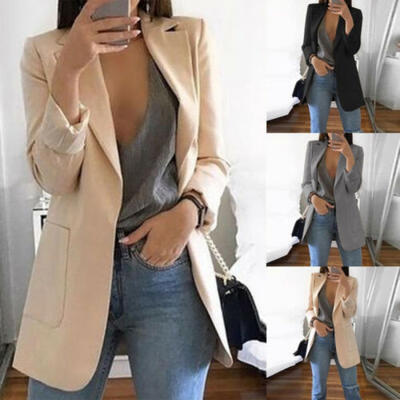 

US New Women Ladies Long Sleeve Slim Blazer Suit Coat Workout Jacket Casual Tops