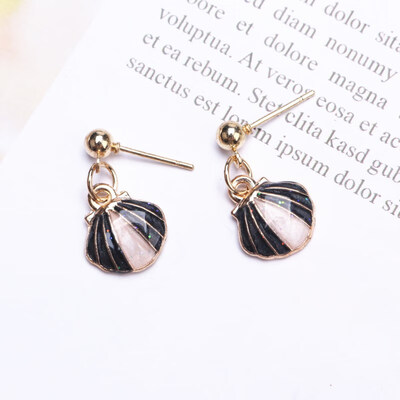 

EK697 Hot Sale Sweet Natural Shell Drop Earrings For Women Enamel Drip Beach Earring DIY Wedding Jewelry Accessories Cute Gift