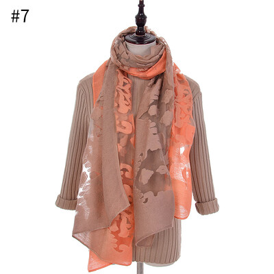 

Lace silk scarf cut flower embroidery large gradient color scarf hollowed out organza cotton scarf sunscreen shawl