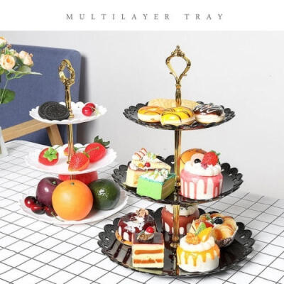 

3-Tier Stand Three-layer Fruit Plate Cake Stand Dessert Vegetable Storage Rack