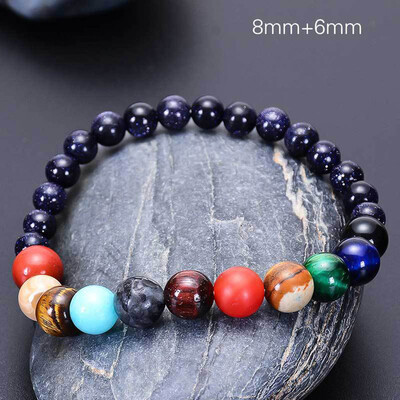 

Solar System Planets Bead Bracelets Natural Stone Yoga Chakra Bracelets For Women Men Couple Jewelry Gifts