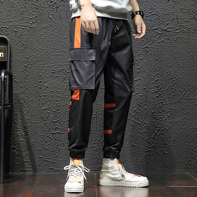 

Gobestart Men Summer Solid Color Casual Pants Mutil Pockets Loose Trousers Long Pants