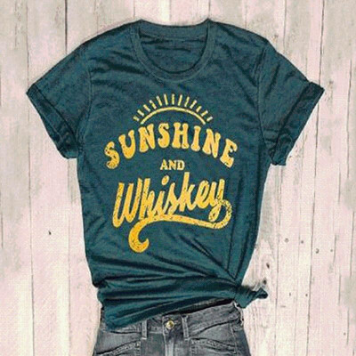

Cross-border 2019 summer new explosion models womens Amazon AliExpress Europe&the United States foreign trade round neck lett