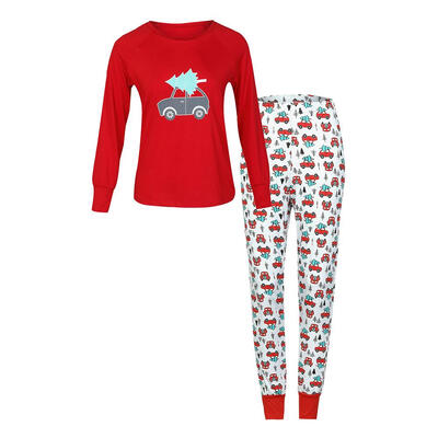 

2pcs Parent-child Clothes Set Cars Print Long Sleeve Tops Pants Outfits