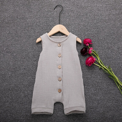 

Summer Infant Baby Boys&Girls Ruffles Solid Vest Romper Jumpsuit Clothes