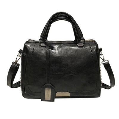 

Vintage Rivet Shoulder Handbags Women PU Leather Solid Color Crossbody Bags