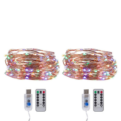 

Gobestart USB 10M 100LED String Copper Wire Fairys Lights Wedding Xmas Party Decor 8 Modes