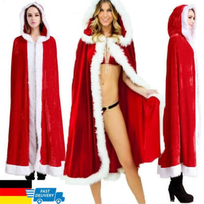 

Weihnachtskostüm mit Kapuze Roter Umhang Anzug Mädchen Cosplay Samt Mantel Xmas