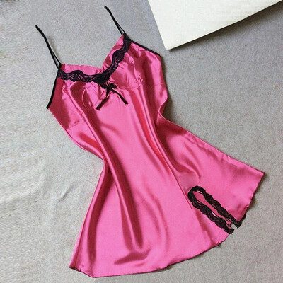 

Women Christmas Mini Slip Dress Chemise Nightgown Lace Sleeveless V Neck Lingerie Sleepwear