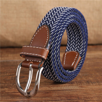 

Fashion Unisex belt high quality Elastic tension canvas Alloy pin buckle Men&Women belt solid color casual cowboy Men belt