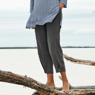 

Tailored Fashion Women Summer Solid Casual Easy Sport Work Casual Loose Trouser Pants