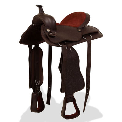 

Western Saddle Headstall&Breast Collar Real Leather 17" Brown
