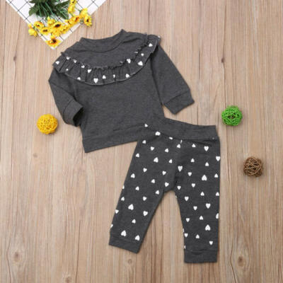 

2PCS Kids Baby Girls T-shirtPants Outfits Toddler Clothes Set Tracksuit US