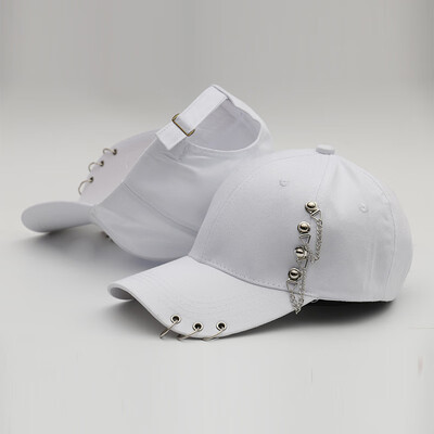 

New Cap Female Korean Chaopai Joker Student Stars with Spring&Summer Street Iron Ring Hip Hop Baseball Cap Male