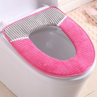 

Bathroom Toilet Seat Cushion Washable Soft Warmer Mat Cover Winter Autum Toilet Pad Cushion