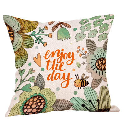 

Gobestart Cotton Linen Pillow Case Car Sofa Bed Waist Throw Cushion Cover Home Decoration