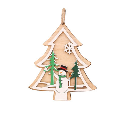 

Christmas Snowflakes Angle Wooden Pendant Ornaments Hanging DIY Craft Xmas Tree Ornament Christmas Party Decorations Kids Gifts