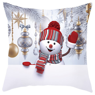 

〖Follure〗Christmas Sofa Pillow Case 3D Snowman Cushion Cover Decorative Covers