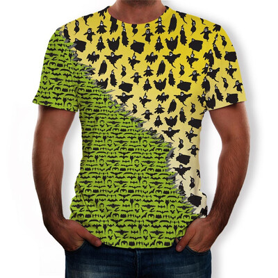 

Toponeto Halloween Men Horror 3D Print O-Neck Short Sleeve T Shirt Tops Blouses