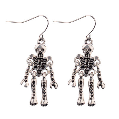 

Rock Punk Gothic Vintage Rhinestones Jewelry Cross Skeleton Drop Earrings Halloween Gifts