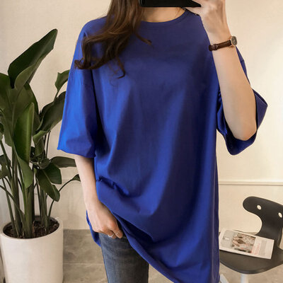

EFINNY Fall Oversize Women T-shirt Candy Streetwear Casual Shirt Perfect Basics Tees Long Tops