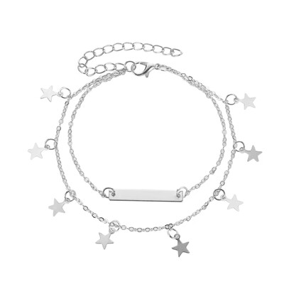 

Exquisite Double-Layer Five-Pointed Star Pendant Women&39S Anklet Gold Bracelet On The Leg Foot Beach Anklet For Women Jewelry