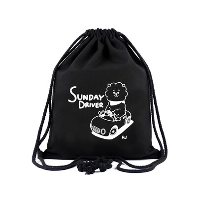

CAR-TOBBY New Fashion Kpop BTS Top Fashion Unisex Canvas Drawstring Beam Port Backpack Shopping Bag Travel Bag