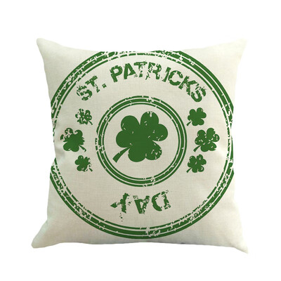 

Happy green St Patricks day clover green hat Throw Pillow Cover Cushion Case Cotton Linen Material Decorative