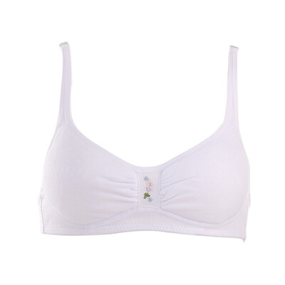 

Young Girls Cotton Embroidered 1PCS Breathable Training Bra Yoga Sports Running Bra Soft Padded Cotton Girls Clothes
